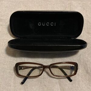 Gucci Tortoiseshell Rectangular Eyeglasses